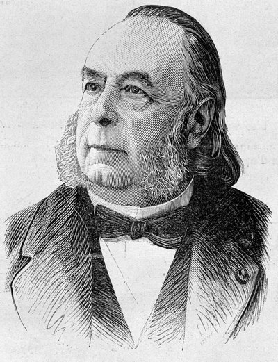 Portret van Edmond Frémy (1814 - 1894). Gravure uit het einde van de 19e eeuw in 