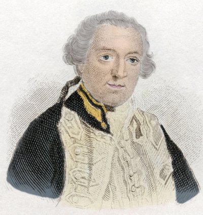 Portret van Edward Boscawen (1711-1761), Engelse admiraal en politicus (gravure 19e eeuw) door Unknown artist