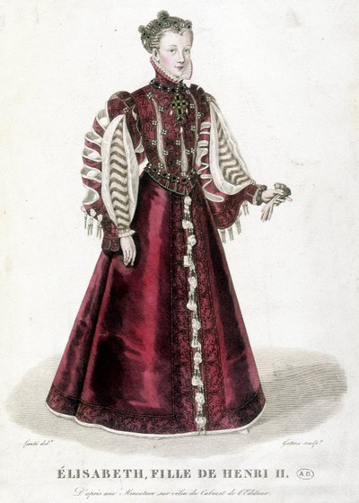 Portret van Elisabeth, dochter van Hendrik II, Koning van Frankrijk (1519-1559). door Unknown artist