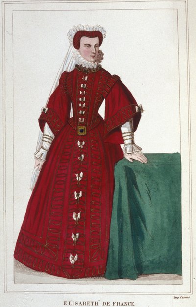Portret van Elisabeth van Frankrijk 1545 - 1568, dochter van Hendrik II en Catharina de