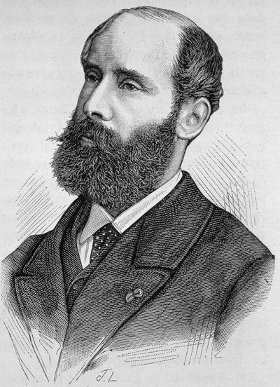 Portret van Emile Keratry (1832-1904). Gravure uit het einde van de 19e eeuw in 