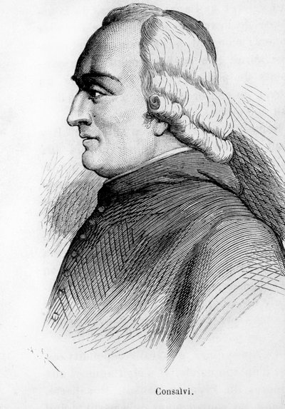 Portret van Ercole Consalvi (1757-1824), kardinaal staatssecretaris van Pius VII door Unknown artist