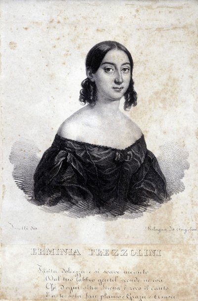 Portret van Erminia Frezzolini, Italiaanse sopraan (1818-1884) door Unknown artist