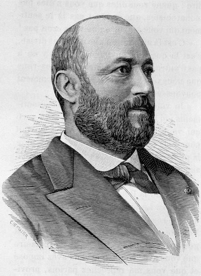 Portret van Ernoul. Gravure uit het einde van de 19e eeuw in 