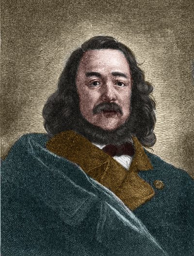 Portret van Ferdinand Freiligrath (1810-1876) Duitse schrijver door Unknown artist