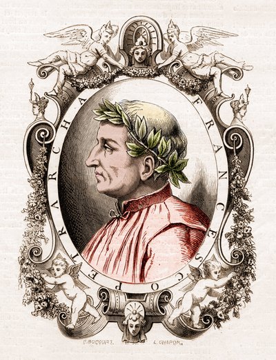Portret van Francesco Petrarca (Petrarca) (1304-1374), Italiaanse dichter door Unknown artist