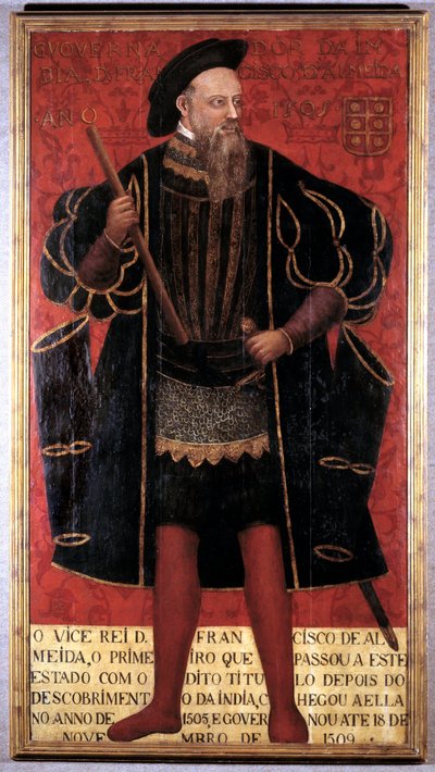 Portret van Francisco De Almeida (1450-1510) ontdekkingsreiziger en eerste onderkoning van India. Anoniem 16e-eeuws schilderij. Lissabon, Nationaal Museum voor Oude Kunst door Unknown artist