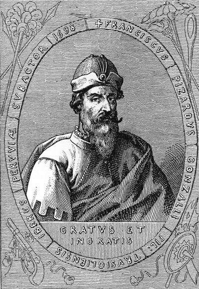 Portret van Francisco Pizarro (in het Frans Francois Pizarre) door Unknown artist