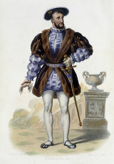 Portret van François 1er (1494-1547) - in 