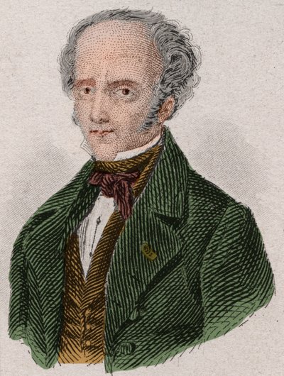 Portret van Francois Rene, burggraaf de Chateaubriand (1768-1848) Franse schrijver. Gravure uit 1876. door Unknown artist