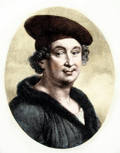 Portret van François Villon (1431-63). Gravure. door Unknown artist