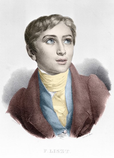 Portret van Franz Liszt (1811-1886), Hongaarse componist en pianist. door Unknown artist