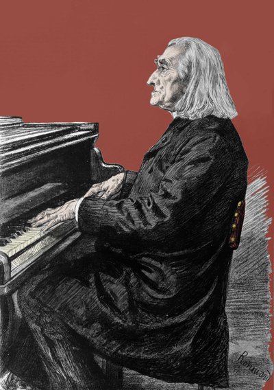 Portret van Franz Liszt (1811-1886), Hongaarse pianocomponist en pianist door Unknown artist