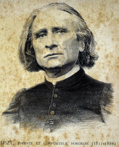 Portret van Franz Liszt, Hongaarse pianist en componist (1811 - 1886) - in 