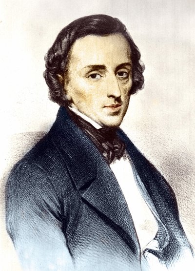 Portret van Frédéric Chopin (1810-1849), Poolse componist. door Unknown artist