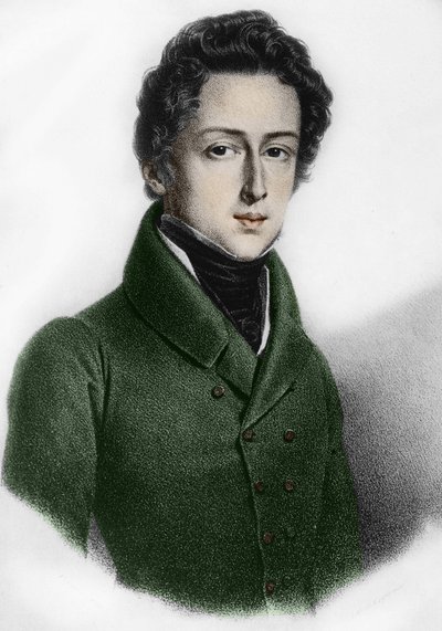 Portret van Frédéric Chopin (1810 - 1849), Poolse componist. door Unknown artist