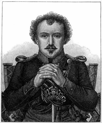 Portret van Friedrich Heinrich Karl de la Motte, Baron Fouqué bekend als La Motte-Fouqué (1777-1843) Duitse romantische schrijver door Unknown artist