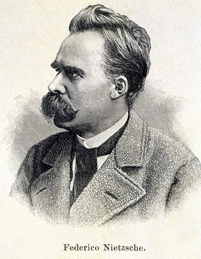 Portret van Friedrich Nietzsche (1833 - 1900) door Unknown artist