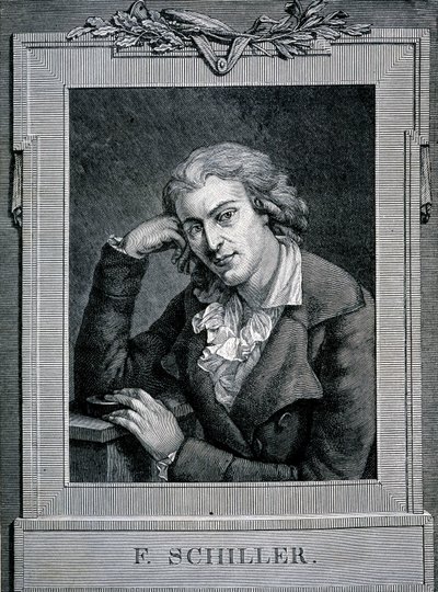 Portret van Friedrich von Schiller (1759 - 1805), Duitse dichter en toneelschrijver door Unknown artist