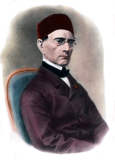 Portret van Gabriel Lame (1795-1870) wiskundige. Gravure uit de 19e eeuw. Privécollectie door Unknown artist