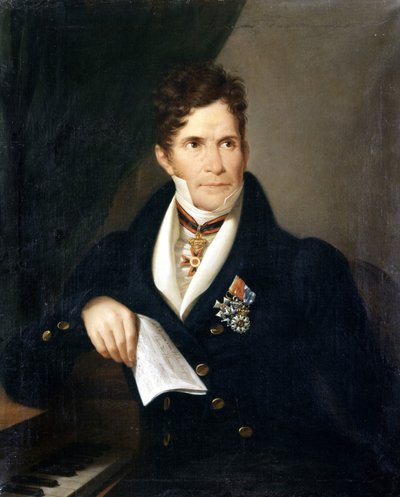 Portret van Gaspare Spontini. Italiaanse componist (1774-1851). Anoniem schilderij uit de 19e eeuw. Galleria d