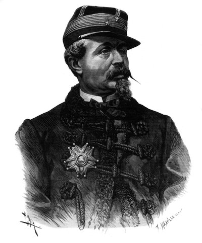 Portret van generaal Alfred Chanzy (1823-1883) gravure van 1883 door Unknown artist