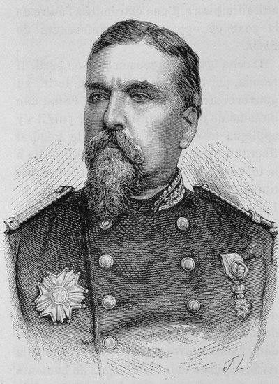 Portret van Generaal Ducrot (1817 - 1882). Gravure uit het einde van de 19e eeuw in 