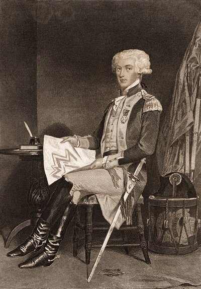 Portret van Generaal La Fayette (Lafayette) (1757-1834) door Unknown artist
