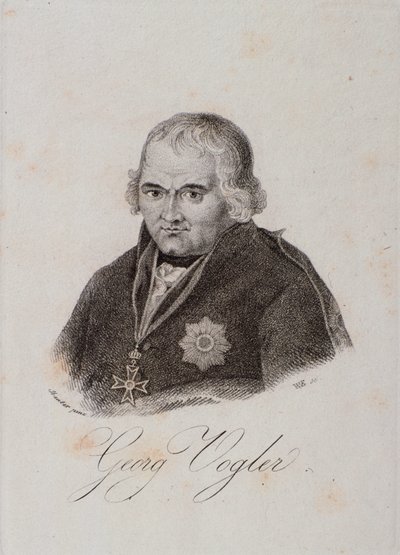 Portret van Georg Joseph Vogler (abbe Vogler) (gravure) door Unknown artist