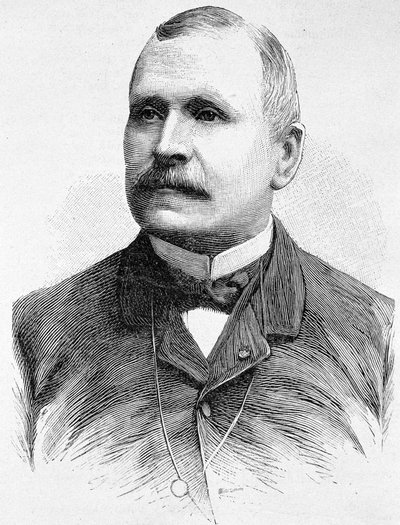 Portret van Georges Boulanger (1837 - 1891). Gravure van het einde van de 19e eeuw in 