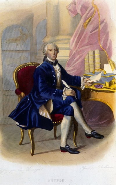 Portret van Georges Louis Leclerc, Graaf van Buffon (1707 - 1788), Franse natuuronderzoeker en schrijver. In 