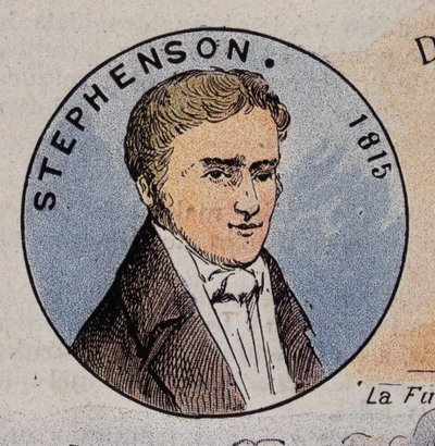 Portret van Georges Stephenson in 1815 (1781 -1848), Britse ingenieur (eerste stoomlocomotief in 1814) door Unknown artist