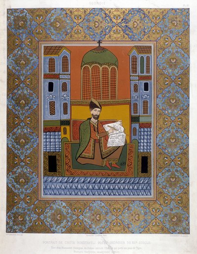 Portret van de Georgische dichter Chota Roustaveli (12e eeuw). door Unknown artist
