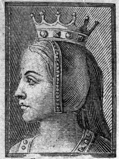 Portret van Gerberge van Saksen (ca. 913-968 of 969), koningin van Frankrijk, vrouw van Lodewijk IV van Overzee. door Unknown artist