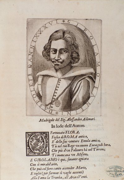 Portret van Gerolamo Fantini (titelpagina van zijn Methode om trompet te leren spelen) door Unknown artist