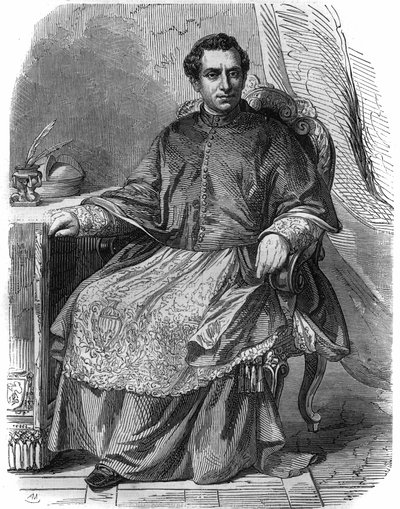Portret van Giacomo Antonelli (1808-1878), Italiaanse kardinaal en staatssecretaris van de pauselijke regering door Unknown artist