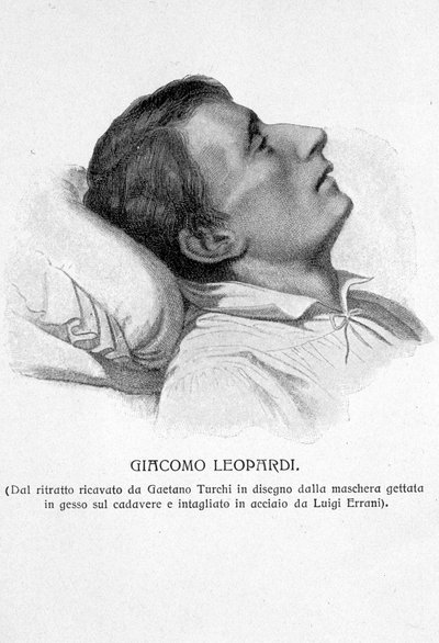 Portret van Giacomo Leopardi op zijn sterfbed door Unknown artist