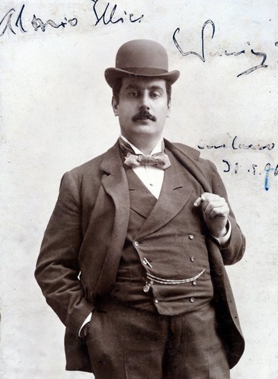 Portret van Giacomo Puccini in 1896 (1858-1924), Italiaanse componist door Unknown artist