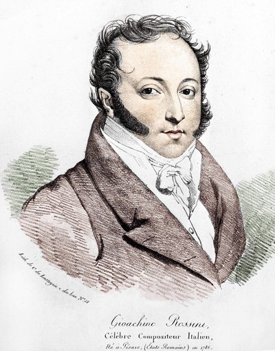 Portret van Gioacchino Rossini (1792-1868). door Unknown artist