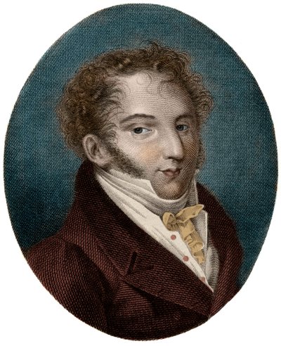 Portret van Gioachino (Gioacchino) Rossini (1792-1868), Italiaanse componist door Unknown artist