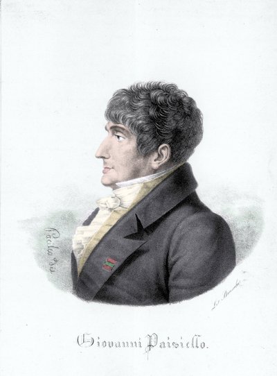 Portret van Giovanni Paisiello (of Paesiello of Paesieillo) (1740-1816), Italiaanse componist. Gravure uit de 19e eeuw door Unknown artist