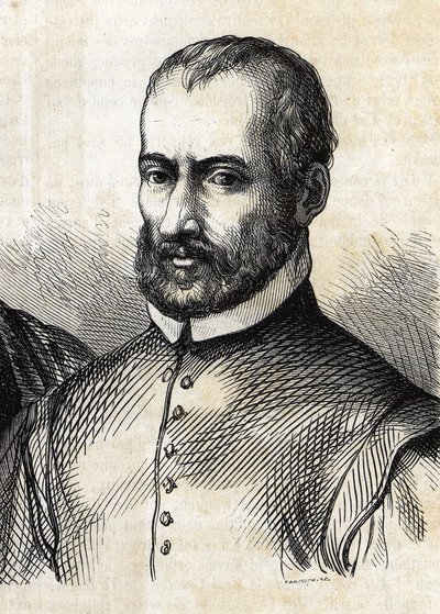 Portret van Giovanni Pierluigi da Palestrina (1525 - 1594), Italiaanse componist. door Unknown artist