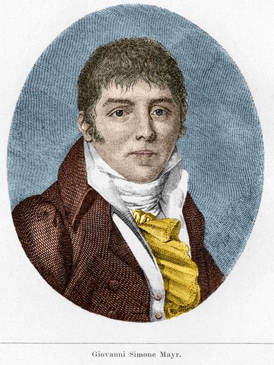 Portret van Giovanni Simone Mayr (Johann Simon Mayr), Italiaanse componist (1763-1845) door Unknown artist