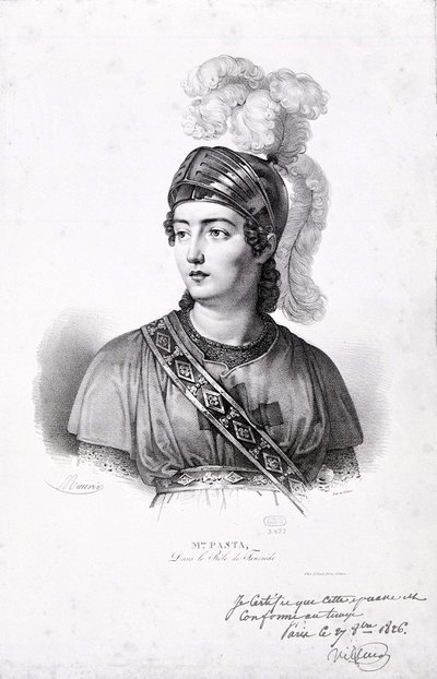 Portret van Giuditta Pasta (1797-1865). door Unknown artist