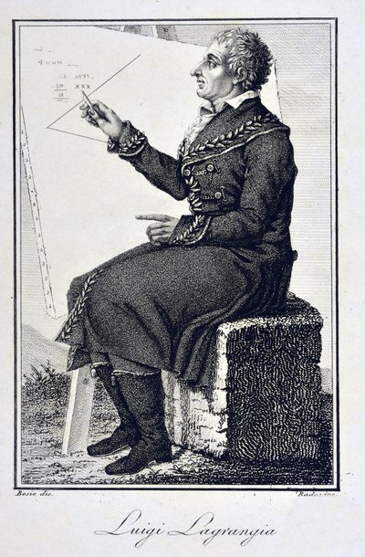 Portret van Giuseppe Ludovico De la Grange Tournier (1736 - 1813) - Portret van Joseph Louis (Joseph-Louis), Graaf van Lagrange (1736-1813), Franse wiskundige door Unknown artist