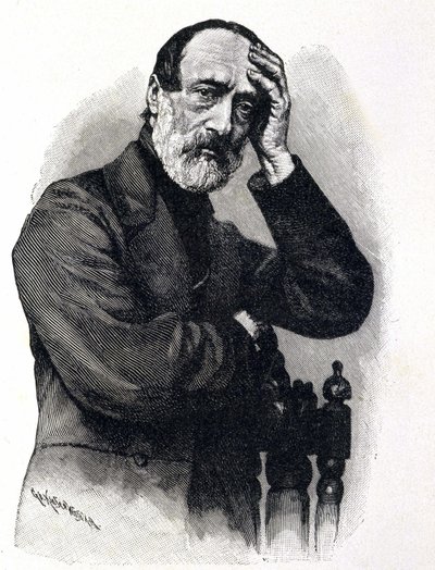 Portret van Giuseppe Mazzini (1805 - 1872), Italiaanse patriot en revolutionair door Unknown artist