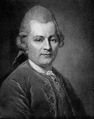 Portret van Gotthold Ephraim Lessing (1729-1781) Duitse schrijver en toneelschrijver door Unknown artist
