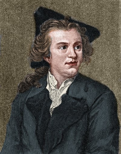 Portret van Gotthold Ephraim Lessing (1729-1781) Duitse schrijver en toneelschrijver door Unknown artist