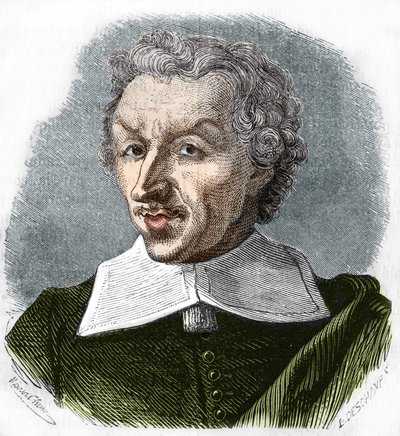Portret van Gui (Guy) Patin. Franse arts en schrijver (1601-1672). Gravure uit 1866. door Unknown artist