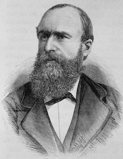 Portret van Gustave Flourens (1838 - 1871). Gravure van het einde van de 19e eeuw in 